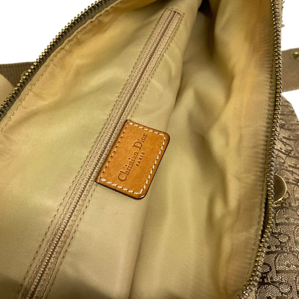 Christian Dior Street Chic/Trotter Shoulder Bag Beige Brown Jacquard Leather - Picture 15 of 15